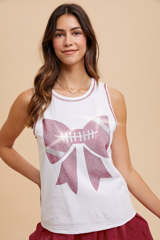 Game Day Rhinestone Bow Tank