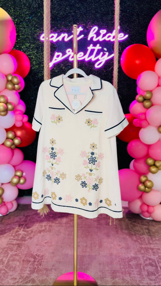 Sienna Collared Dress- Oatmeal