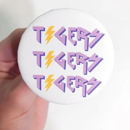 Tigers Lightning Bolt Button