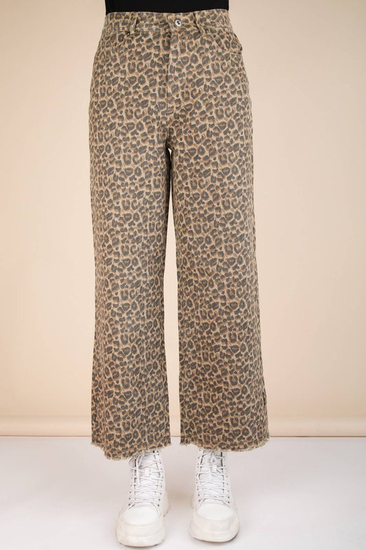 Leopard Straight leg Jeans