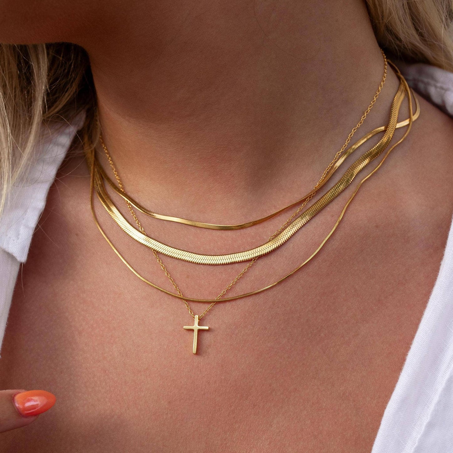 Cross Necklace Gold-ALCO