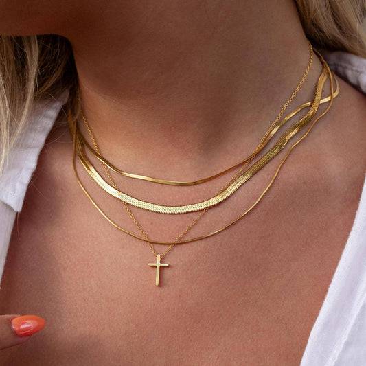 Cross Necklace Gold-ALCO