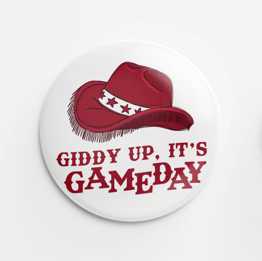 Giddy Up Button (Crimson)
