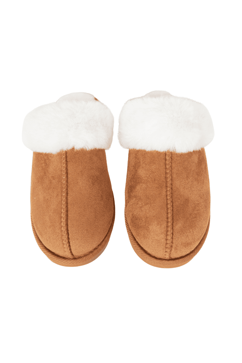Chestnut Faux Fur Slippers