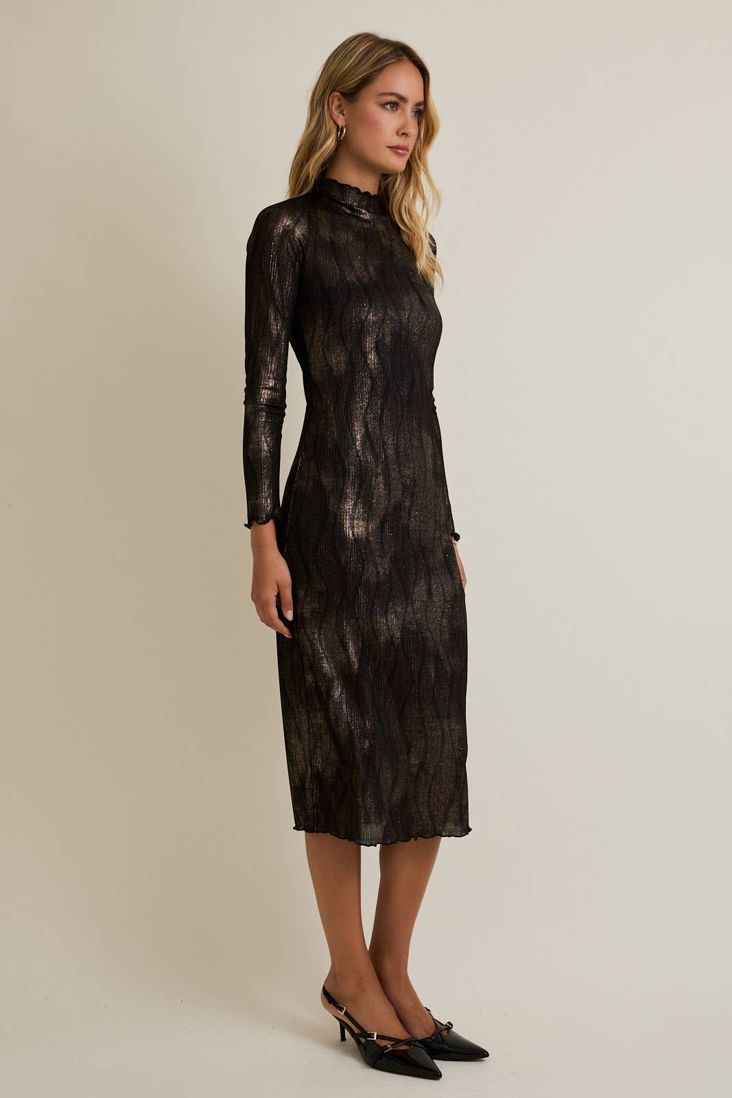 Midnight Romance Long Sleeve Midi