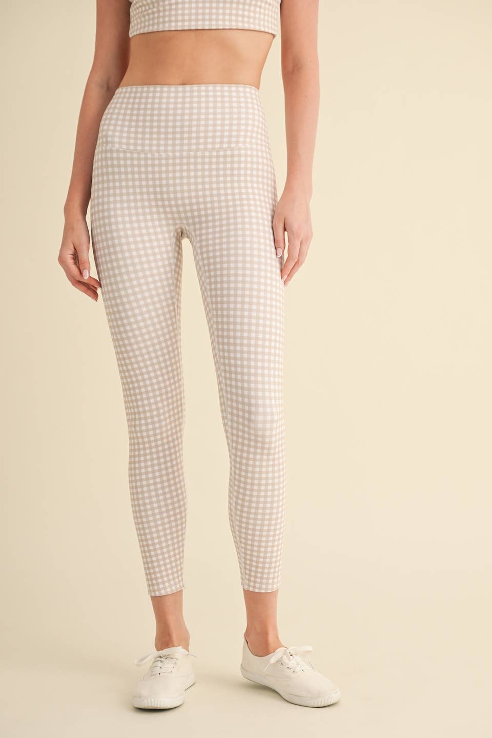 Gingham Print Performance High-Rise Leggings