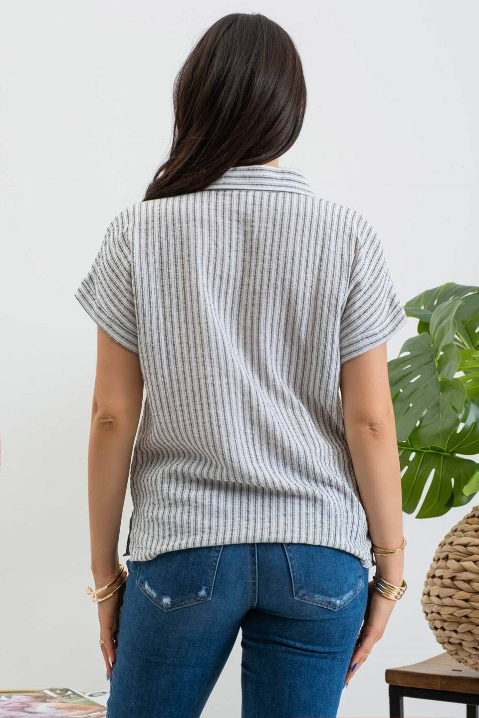 Grace Collared Linen Top