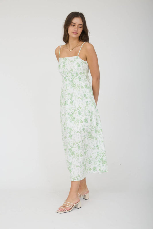 WATERCOLOR FLORAL MIDI DRESS