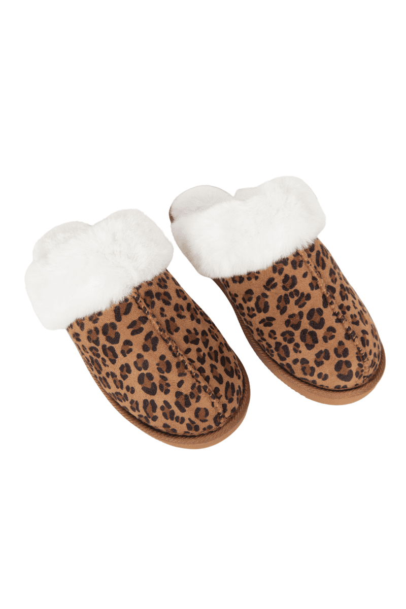 Leopard Faux Fur Slippers