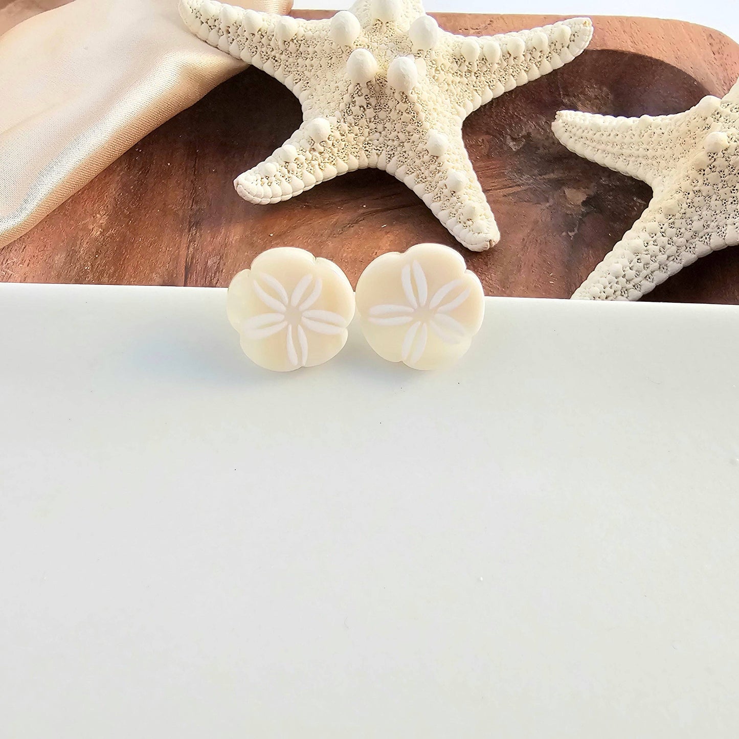 Sand Dollar Studs - Ivory // Jewelry, Resort, Earrings