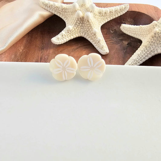 Sand Dollar Studs - Ivory // Jewelry, Resort, Earrings