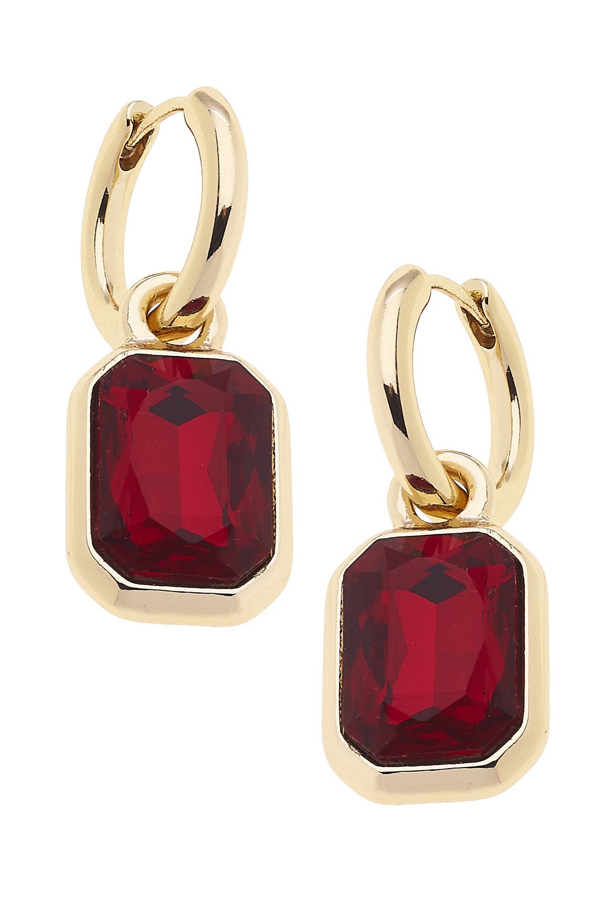 Reagyn Rhinestone Drop Hoop Earrings (Multiple Colors)