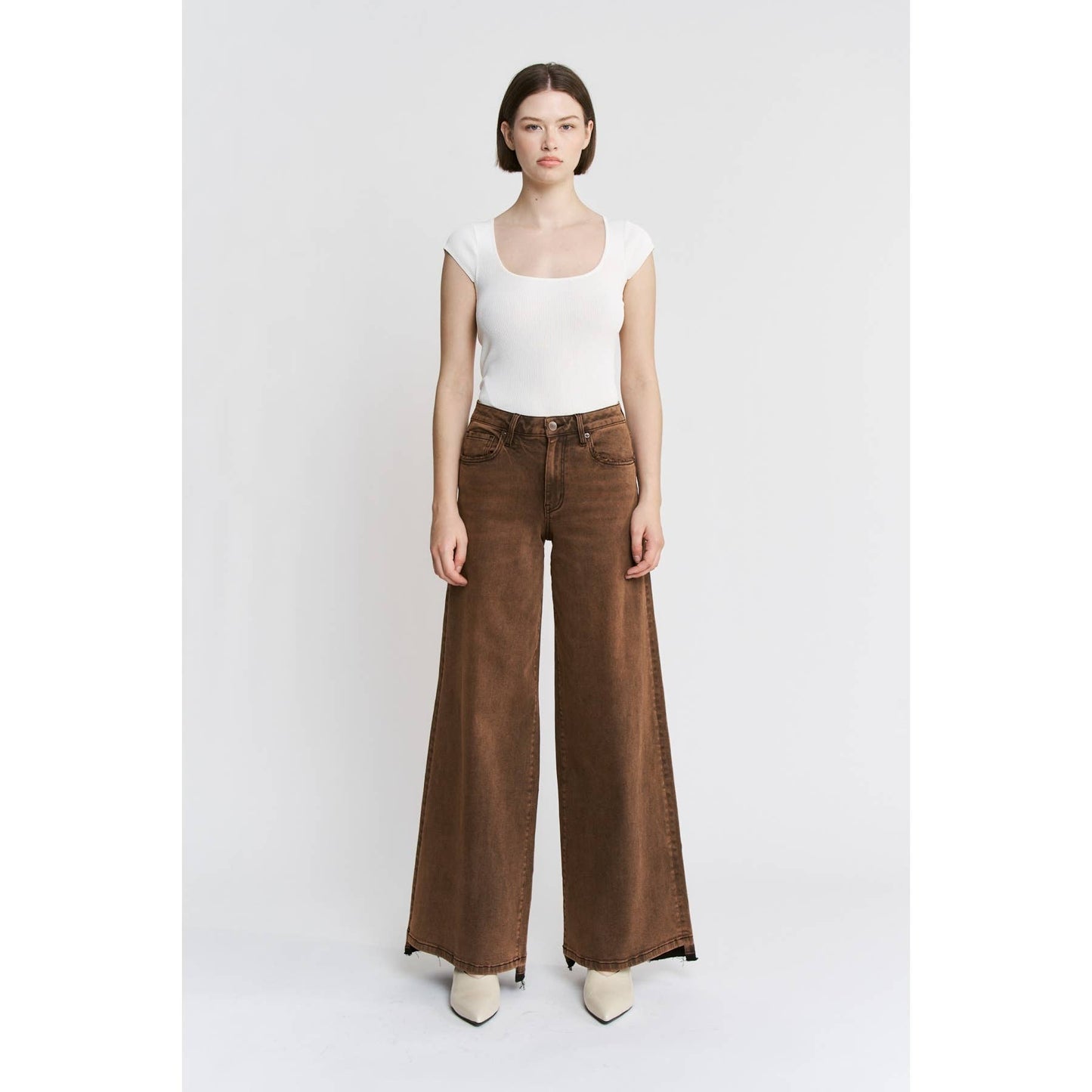 Vintage Wash High Rise Wide Leg - Antique Bronze