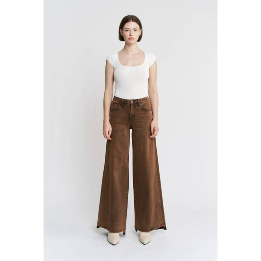 Vintage Wash High Rise Wide Leg - Antique Bronze