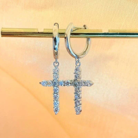 Cross Dangle Hoop