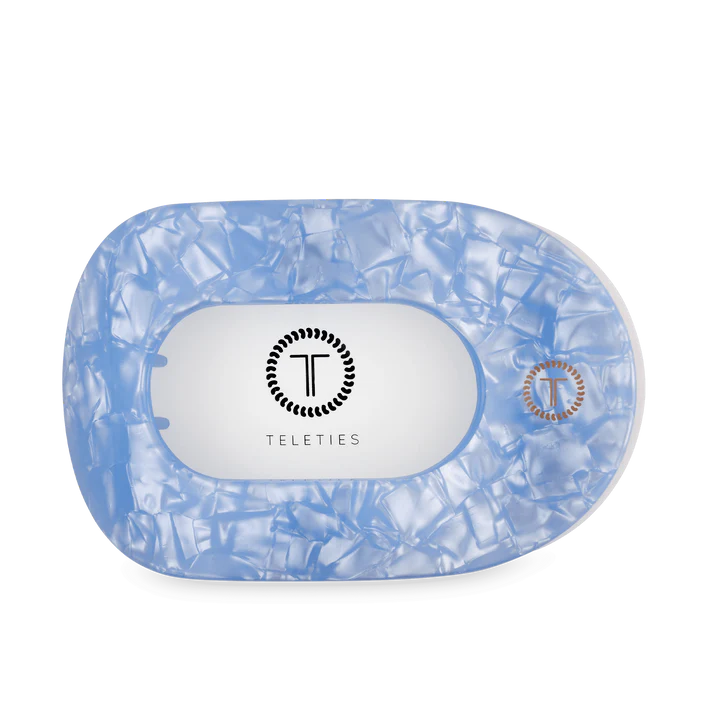 Blue Lagoon Large Flat Round Hair Clip