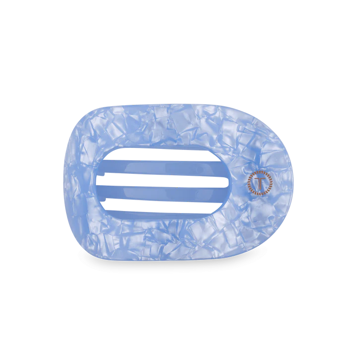 Blue Lagoon Medium Flat Round Hair Clip