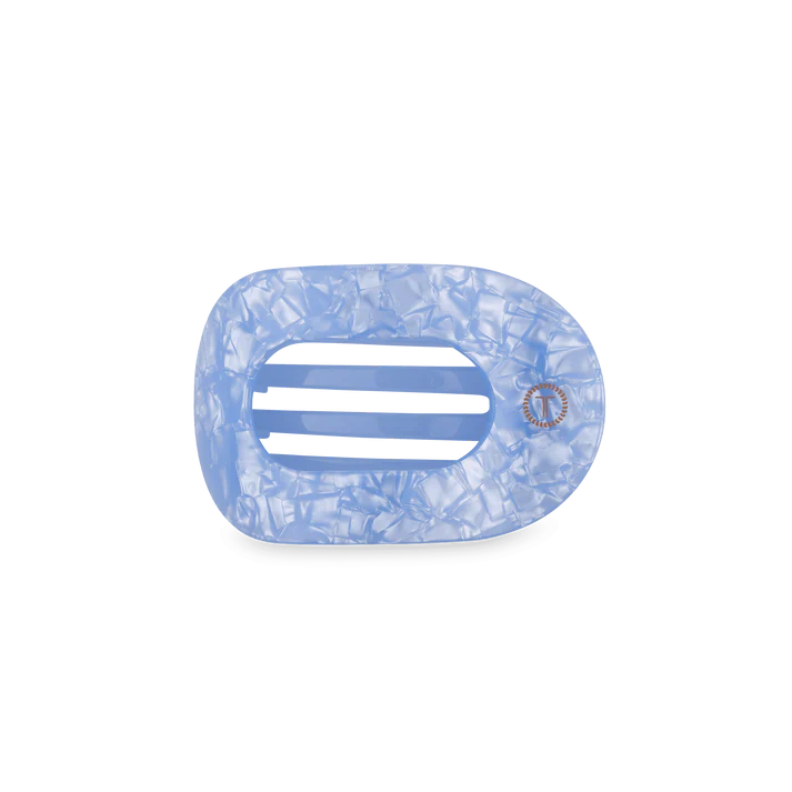 Blue Lagoon Small Flat Round Hair Clip