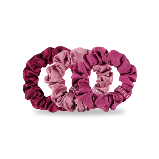 Burgundy Bliss Large Silk Scrunchies - TELETIES