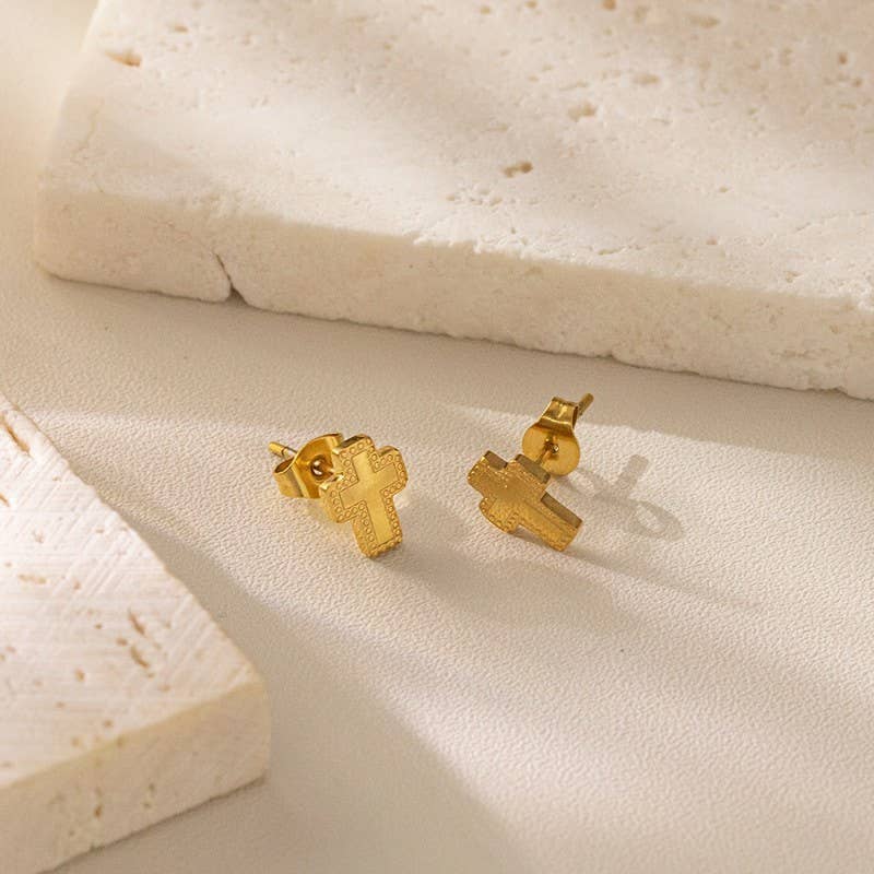 CROSS STUD EARRINGS