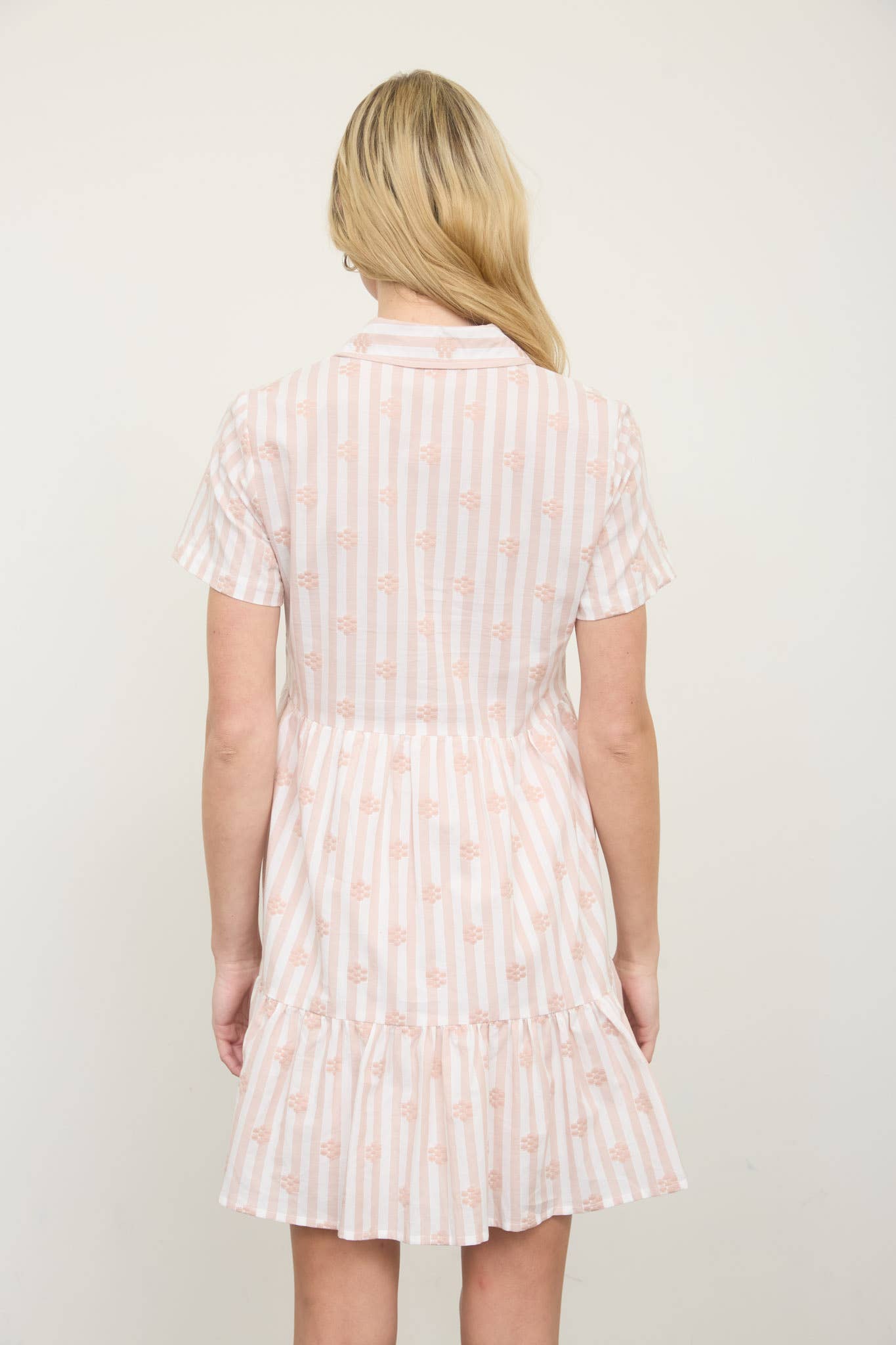 Floral Stripes Button Down Dress