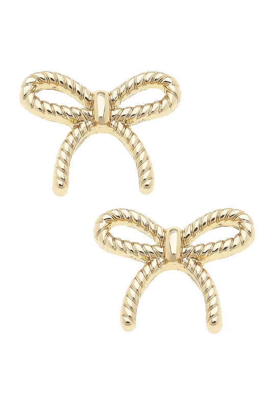 Rope Bow Stud Earrings