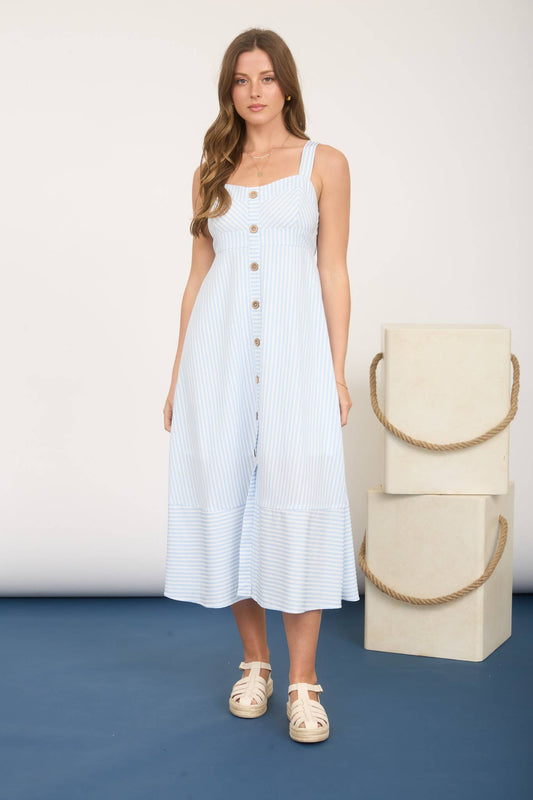 Striped Sweetheart Midi