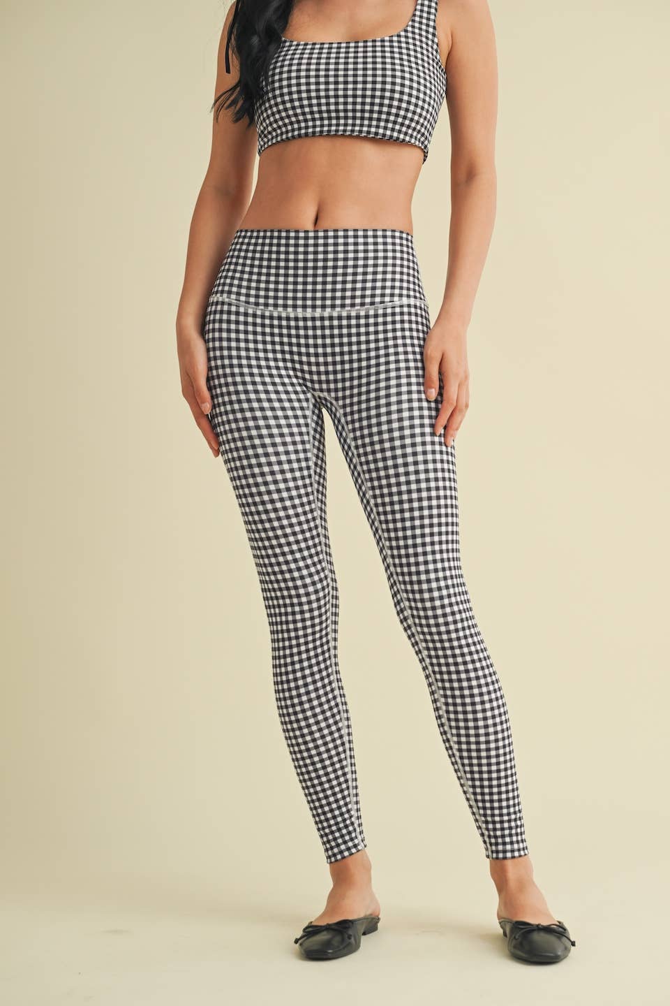 Gingham Print Performance High-Rise Leggings