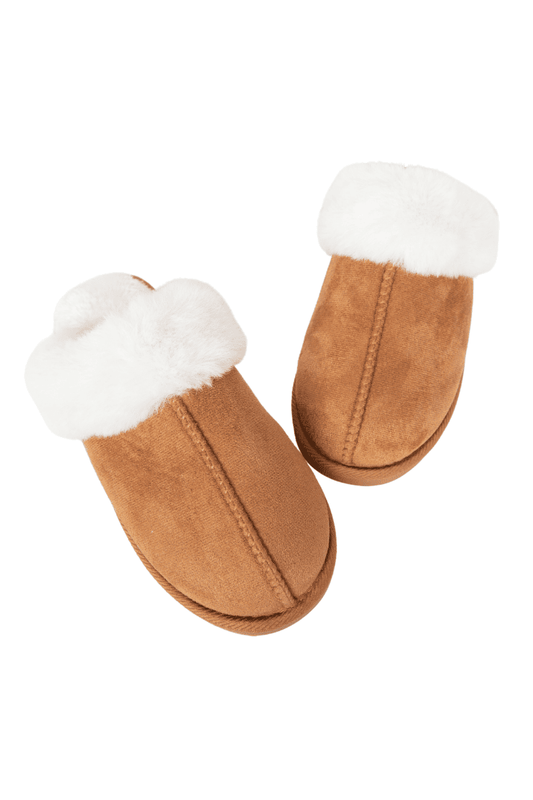 Chestnut Faux Fur Slippers