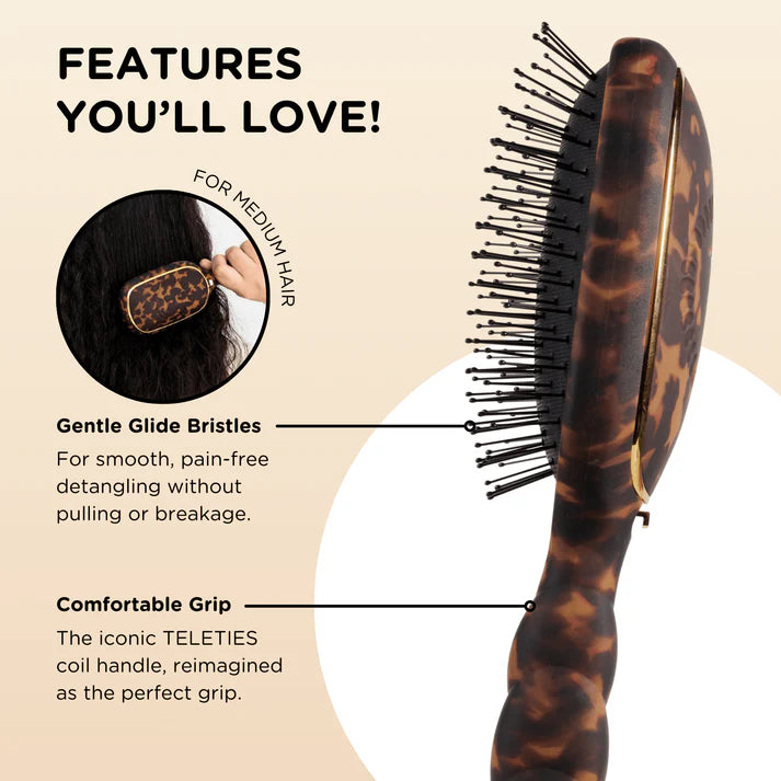 Detangler Hair Brush  for Medium Hair - TELETIES