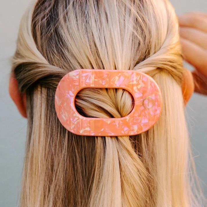 Dreamsicle Medium Flat Round Hair Clip