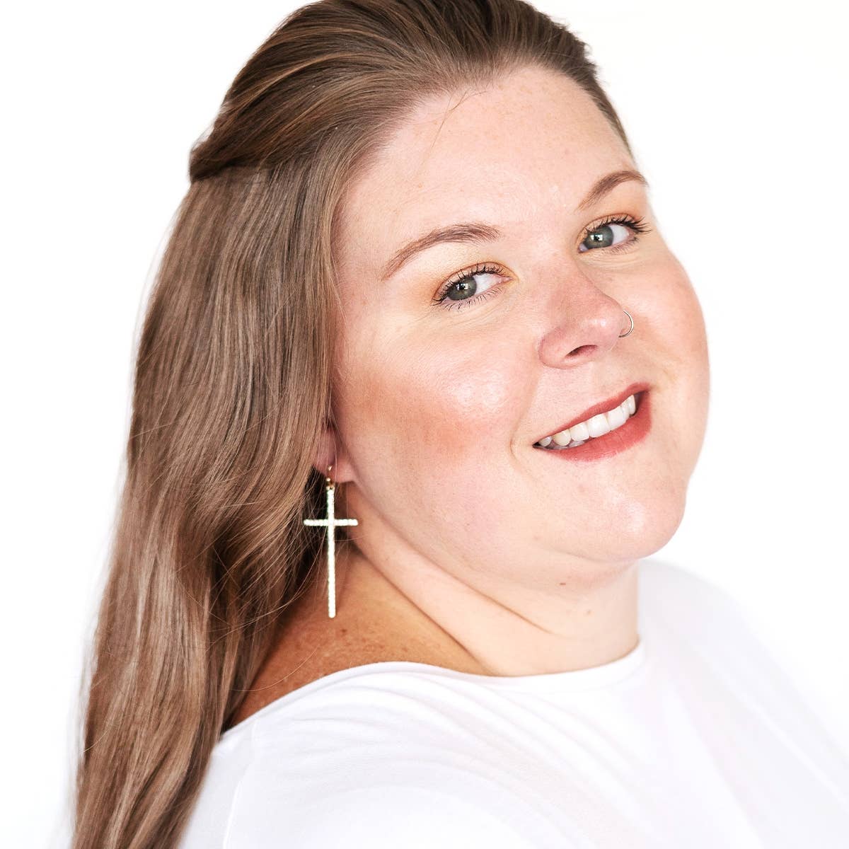 Walk by Faith Cross Earrings