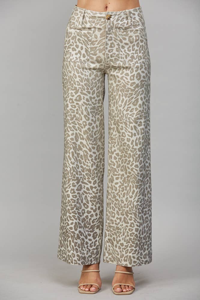 Luxe Leopard Wide Leg Pants