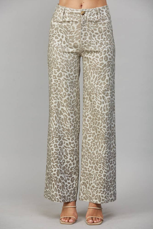 Luxe Leopard Wide Leg Pants