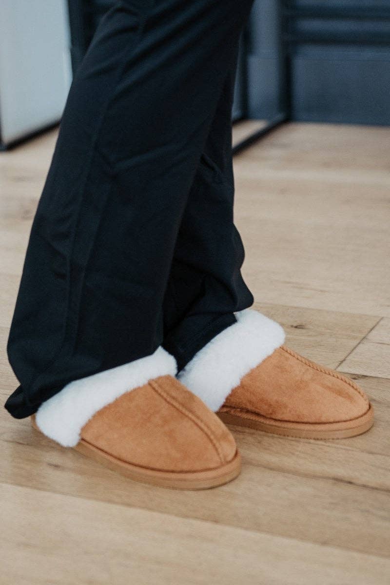 Chestnut Faux Fur Slippers