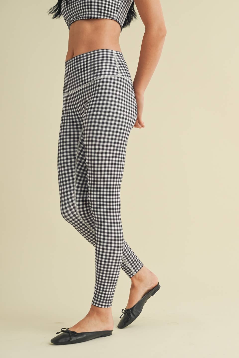 Gingham Print Performance High-Rise Leggings
