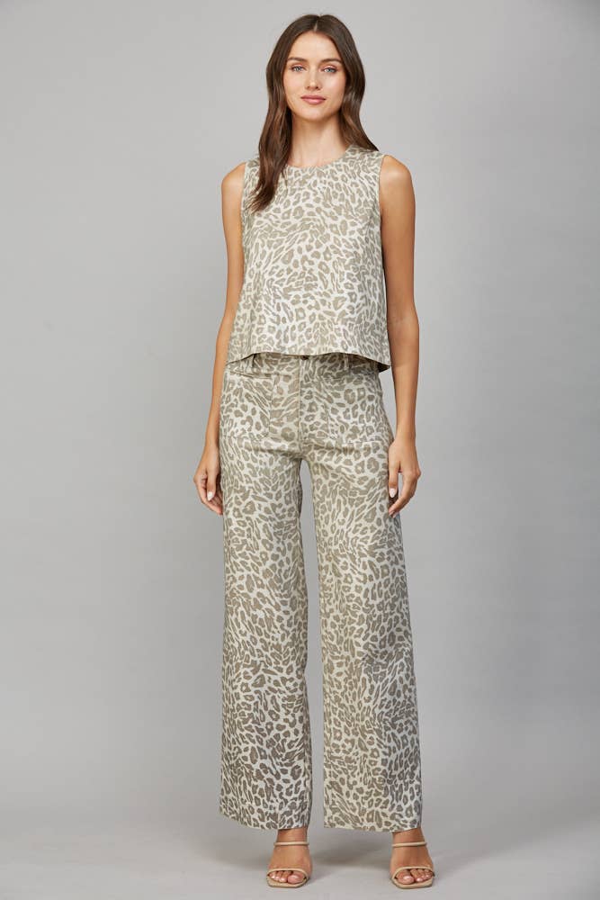 Luxe Leopard Wide Leg Pants
