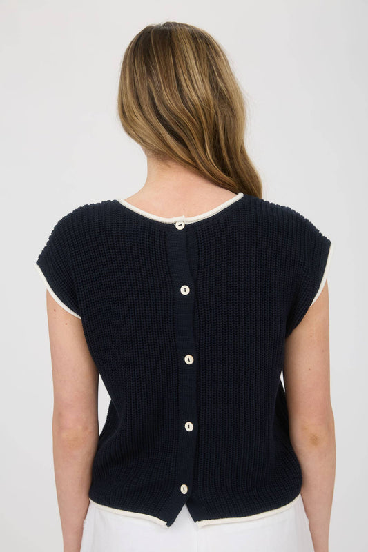 Gabby Contrast Trim Sweater Top