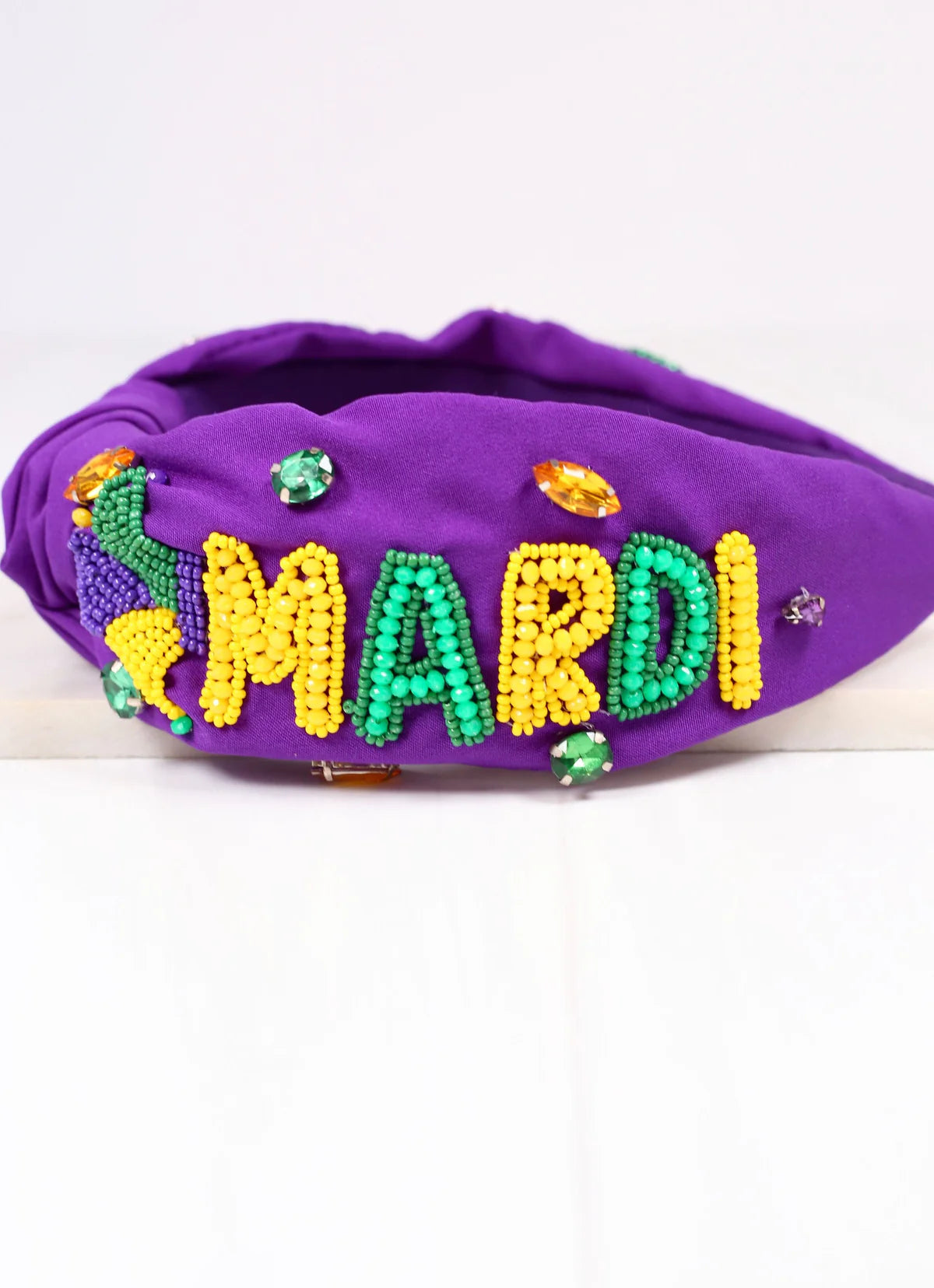 Mardi Gras Beaded Headband- Color Options Available