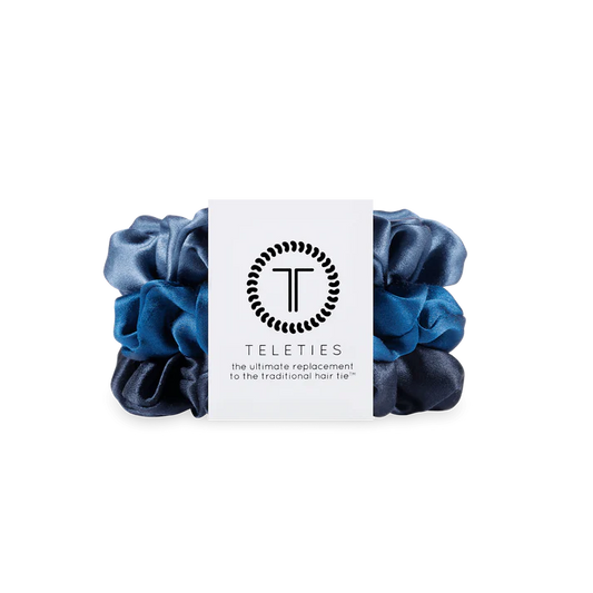 Midnight Rain Large Silk Scrunchies - TELETIES