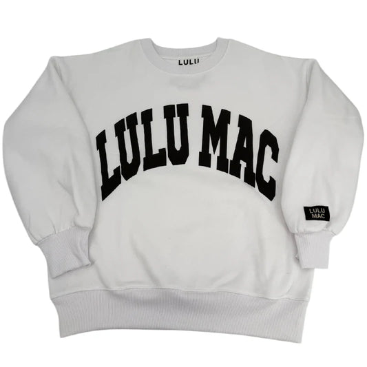 White/Black Logo Sweatshirt - LULU MAC