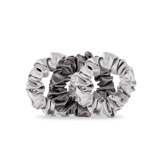 Silver Flames Large Silk Scrunchies - TELETIES