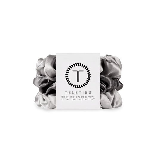 Silver Flames Large Silk Scrunchies - TELETIES