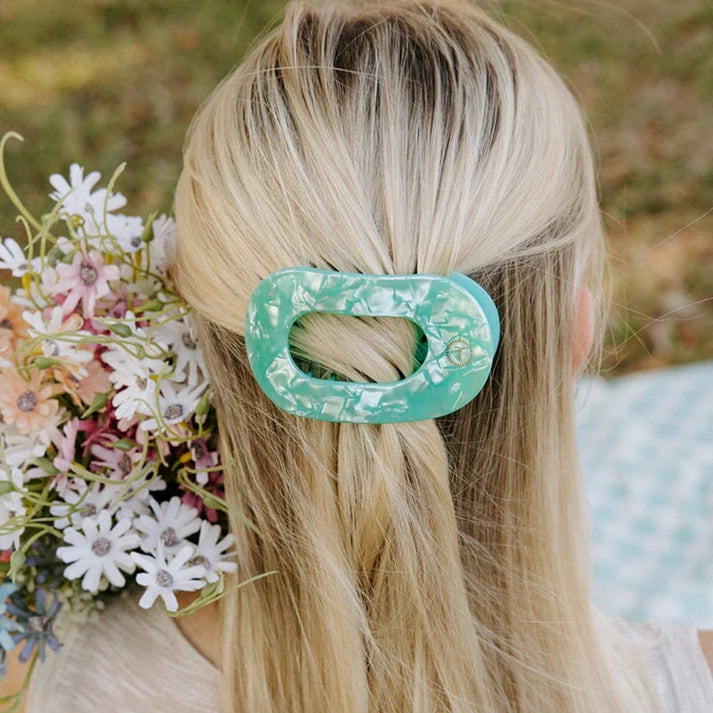 Spring Splash Medium Flat Round Hair Clip