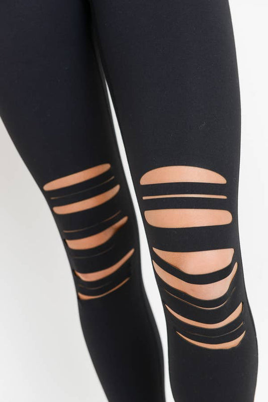 Love & Leisure Knee Laser-Cut  Leggings
