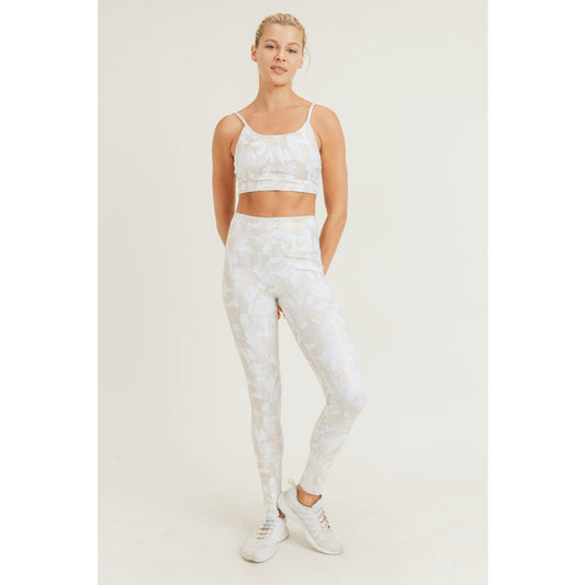 White and Gold Camo Leggings