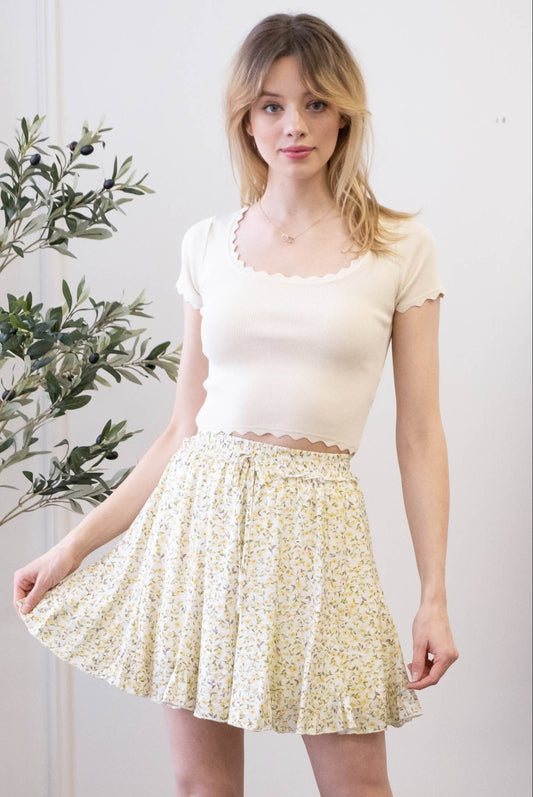 Ditsy Floral Ruffle Skirt